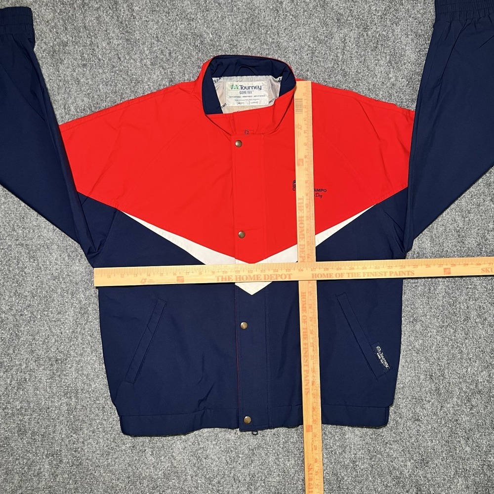 Tourney Gore-Tex Waterproof Windproof Breathable Jacket Men Large Red White Blue - Picture 5 of 7
